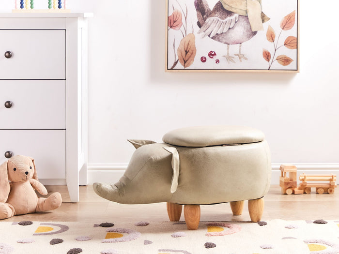 Beliani - ELEPHANT - Hocker - Taupe - Kunstleer