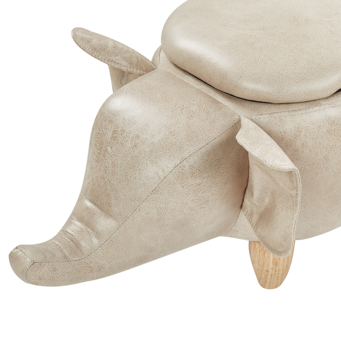 Beliani - ELEPHANT - Hocker - Taupe - Kunstleer