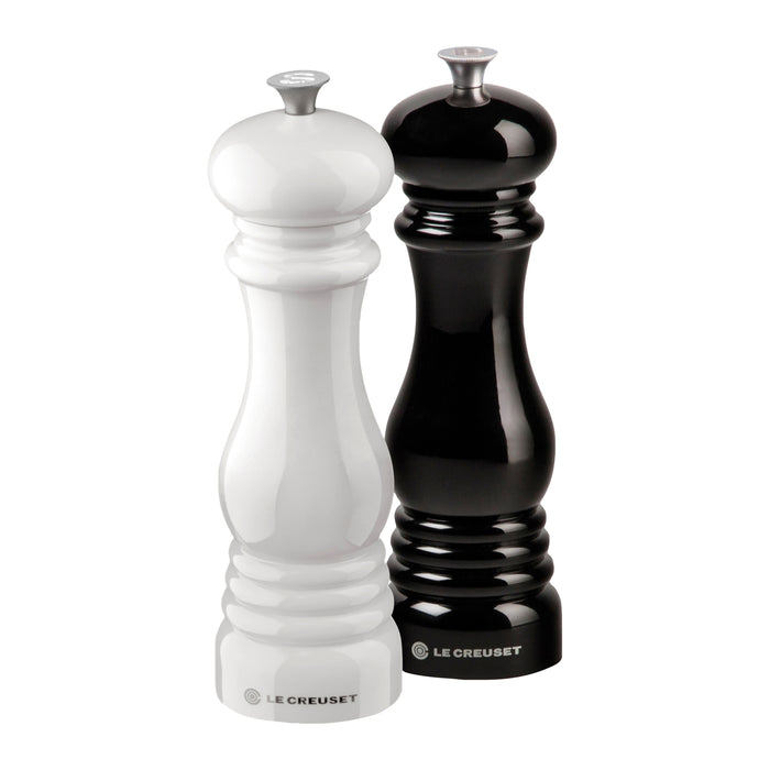 Le Creuset Peper- en Zoutmolen - Set van 2 - Zwart / Wit