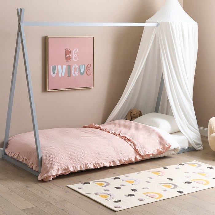 Beliani - SAURAT - Kinderbed - Grijs - 90 x 200 cm - Dennenhout