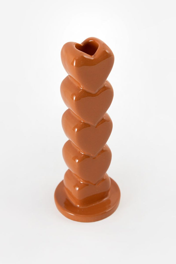 Sissy-Boy Oranje kandelaar met opgestapelde hartjes