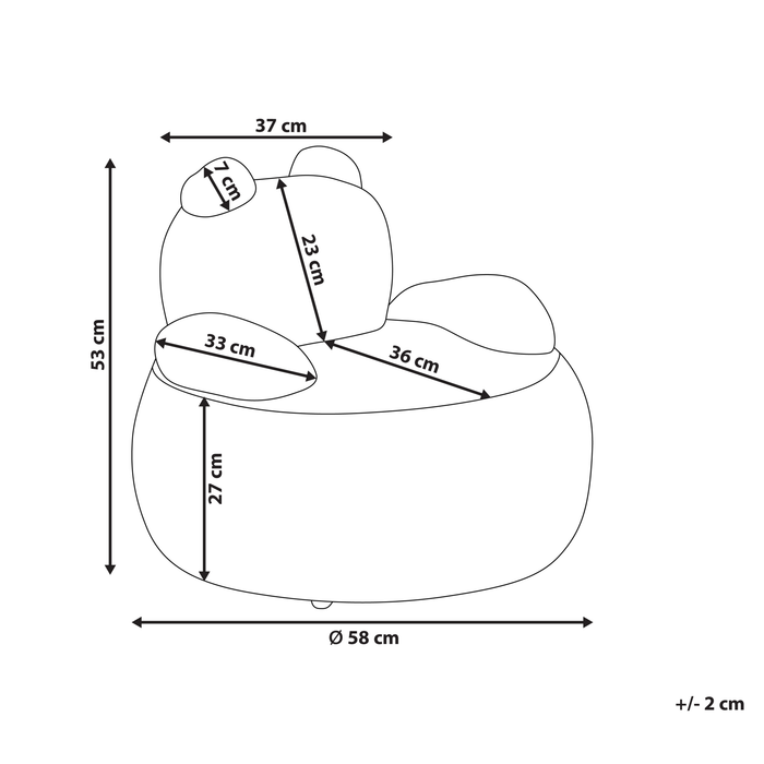 Beliani - VIBY - Kinderstoel - Zwart|Wit - Bouclé