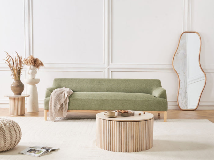 Beliani - SOSJO - Driezitsbank - Olijfgroen - Polyester