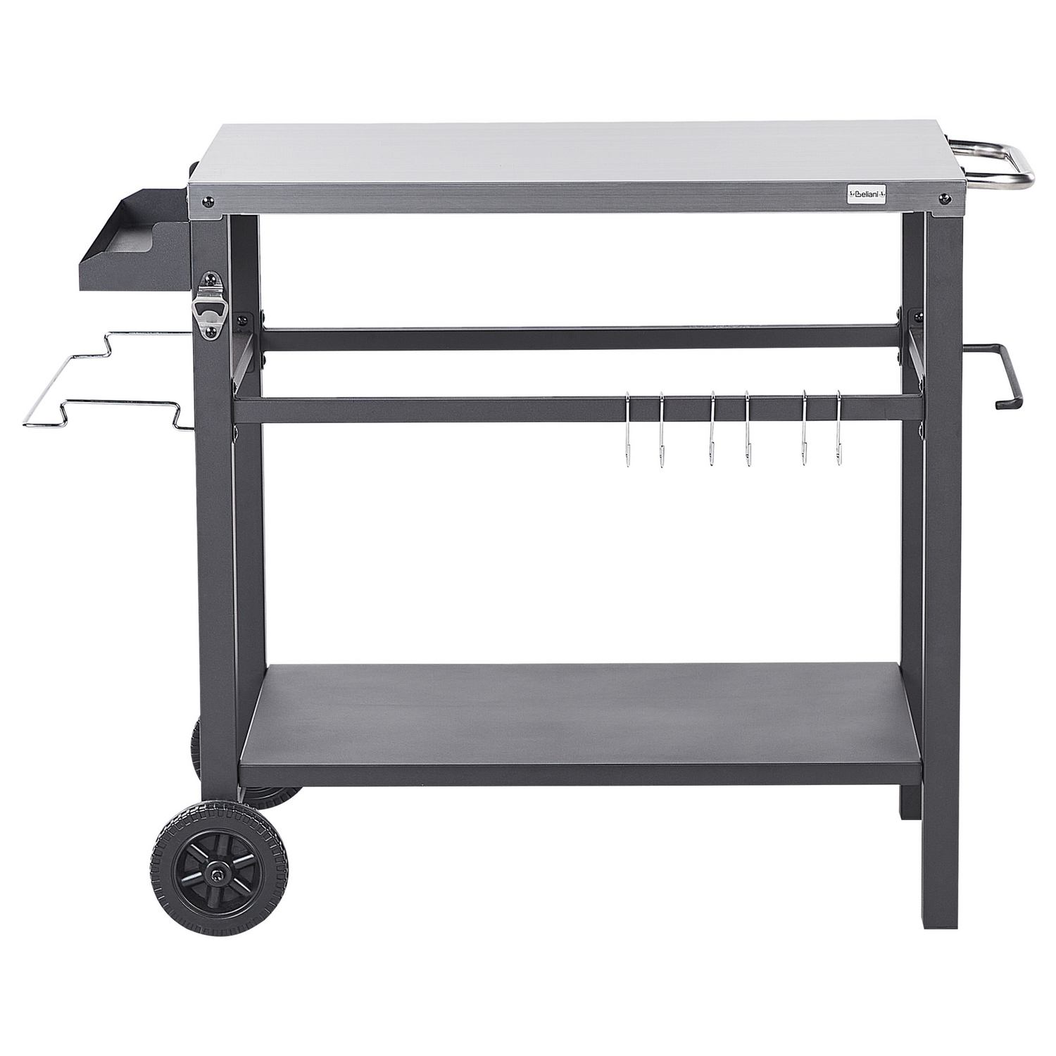 Beliani - SPIAZZI - Keukentrolley - Zwart - Staal