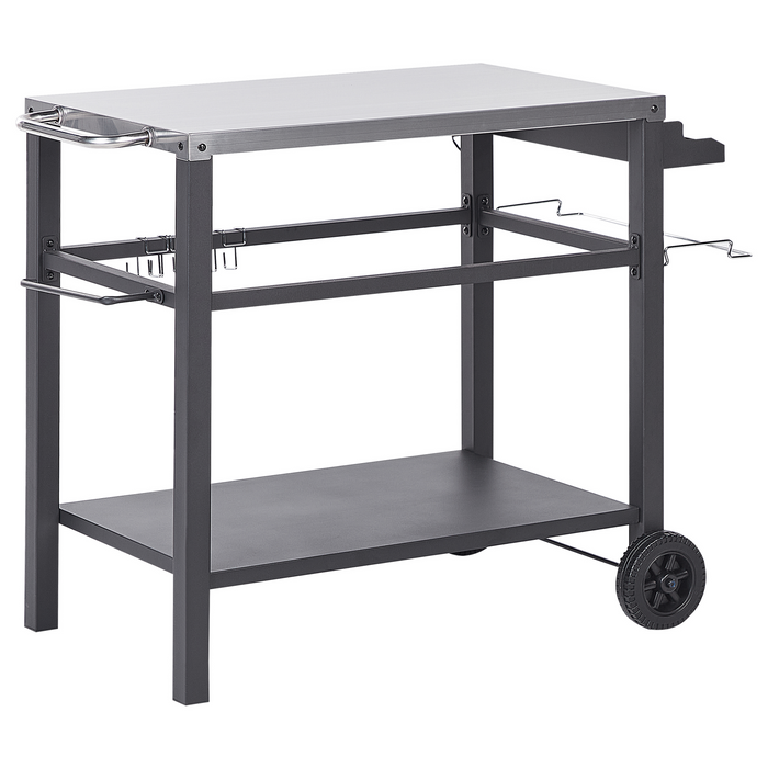 Beliani - SPIAZZI - Keukentrolley - Zwart - Staal