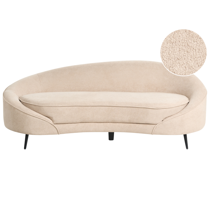 Beliani - SAVAR - Driezitsbank - Lichtbeige - Bouclé