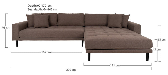 House Nordic - Hoekbank Lido Rechts Bruin