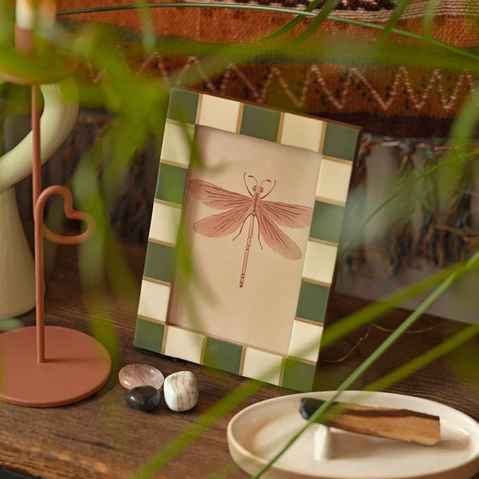 Sissy-Boy Groen fotolijstje met checker rand