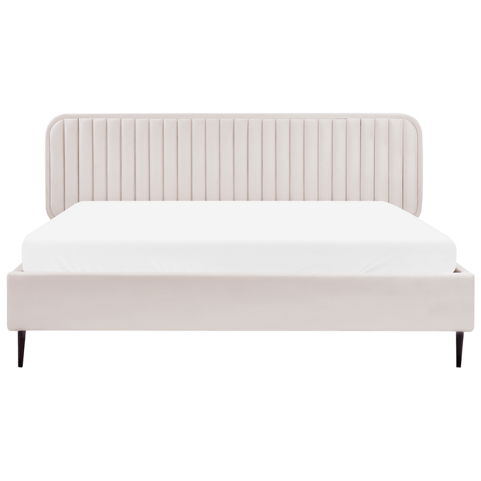 Beliani - BRIN - Tweepersoonsbed - Beige - 180 x 200 cm - Fluweel