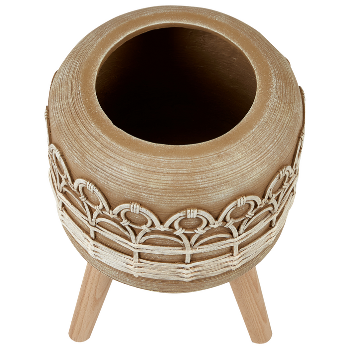 Beliani - CYRTOMIUM - Bloempot - Lichtbruin - Magnesium