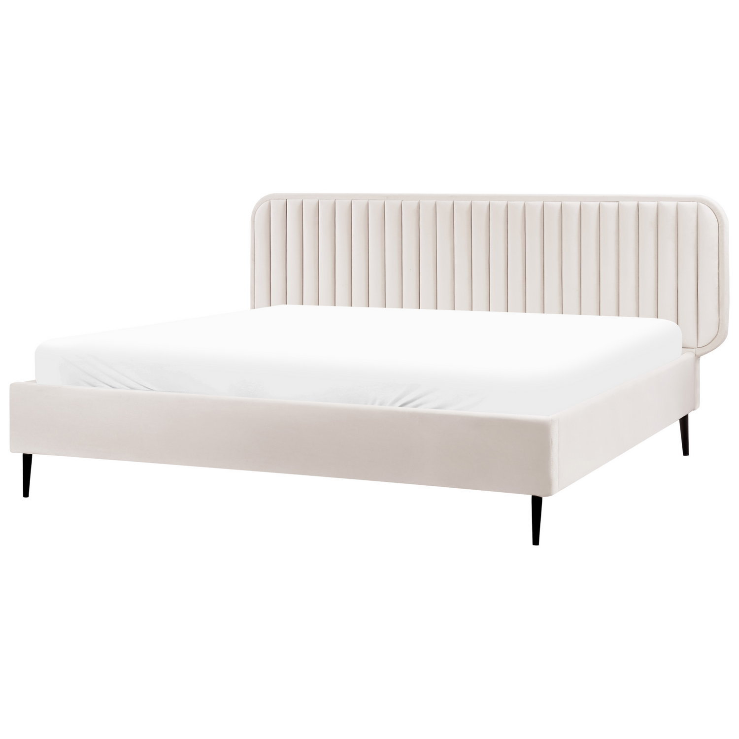 Beliani - BRIN - Tweepersoonsbed - Beige - 180 x 200 cm - Fluweel