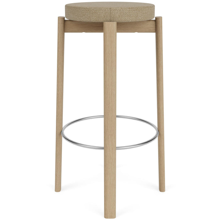 Audo Copenhagen Passage barkruk H76 naturel eiken Bouclé Beige