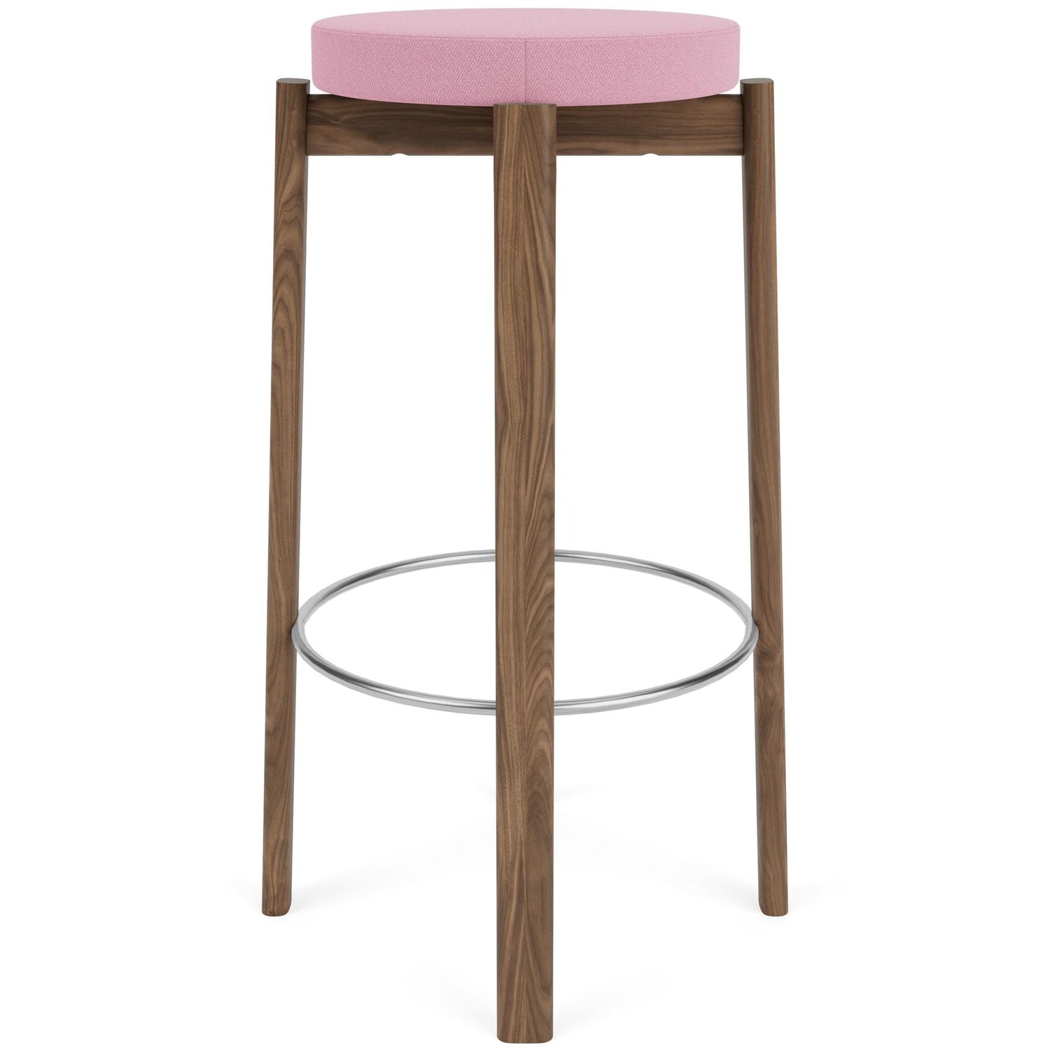 Audo Copenhagen Passage barkruk H76 walnoot Vidar Pink 0526|staal