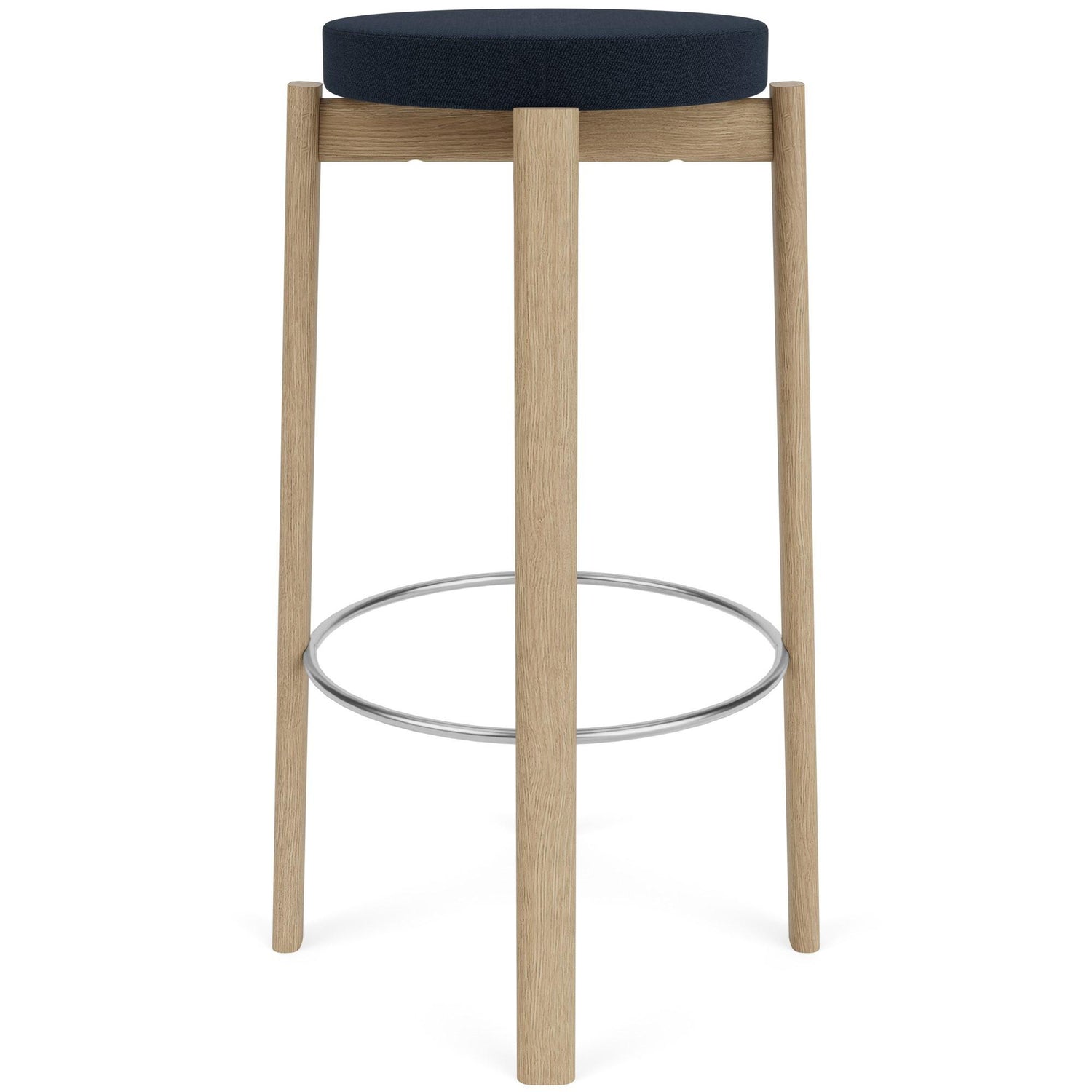 Audo Copenhagen Passage barkruk H76 naturel eiken Vidar Dark Blue