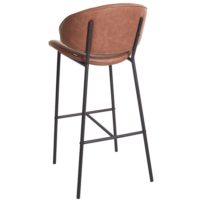 Beliani - KIANA - Barkruk set van 2 - Bruin - Kunstleer