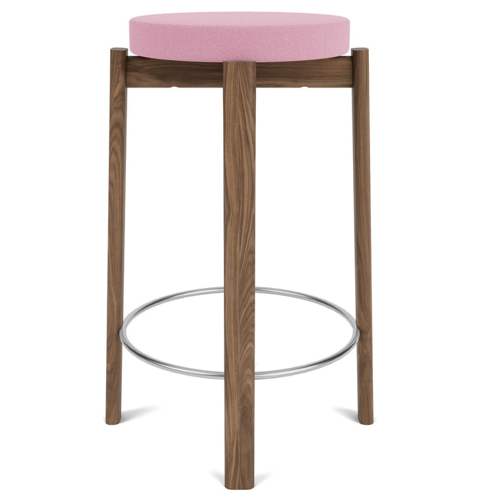 Audo Copenhagen Passage barkruk H66 walnoot Vidar Pink 0526|staal