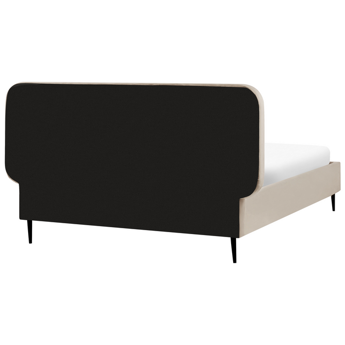 Beliani - BRIN - Tweepersoonsbed - Taupe - 140 x 200 cm - Fluweel