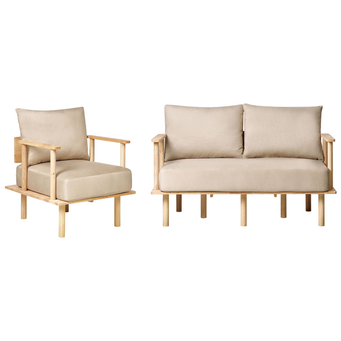 Beliani - ASKER - Woonkamer set - Zandbeige - Polyester