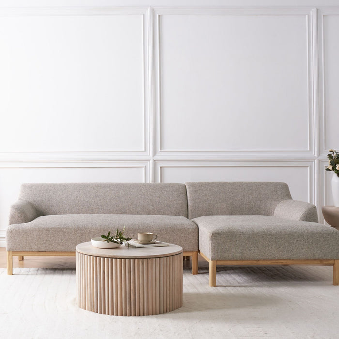 Beliani - SOSJO - Hoekbank - Lichtbruin - Linkszijdig - Polyester