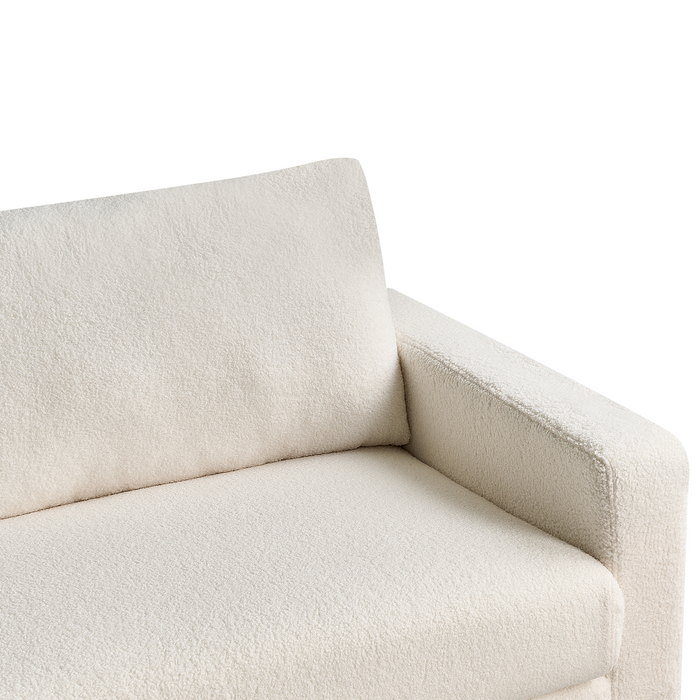 Beliani - SIGGARD - Driezitsbank - Wit - Bouclé