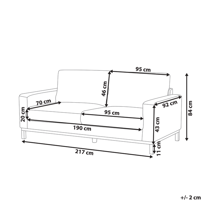 Beliani - SIGGARD - Driezitsbank - Wit - Bouclé