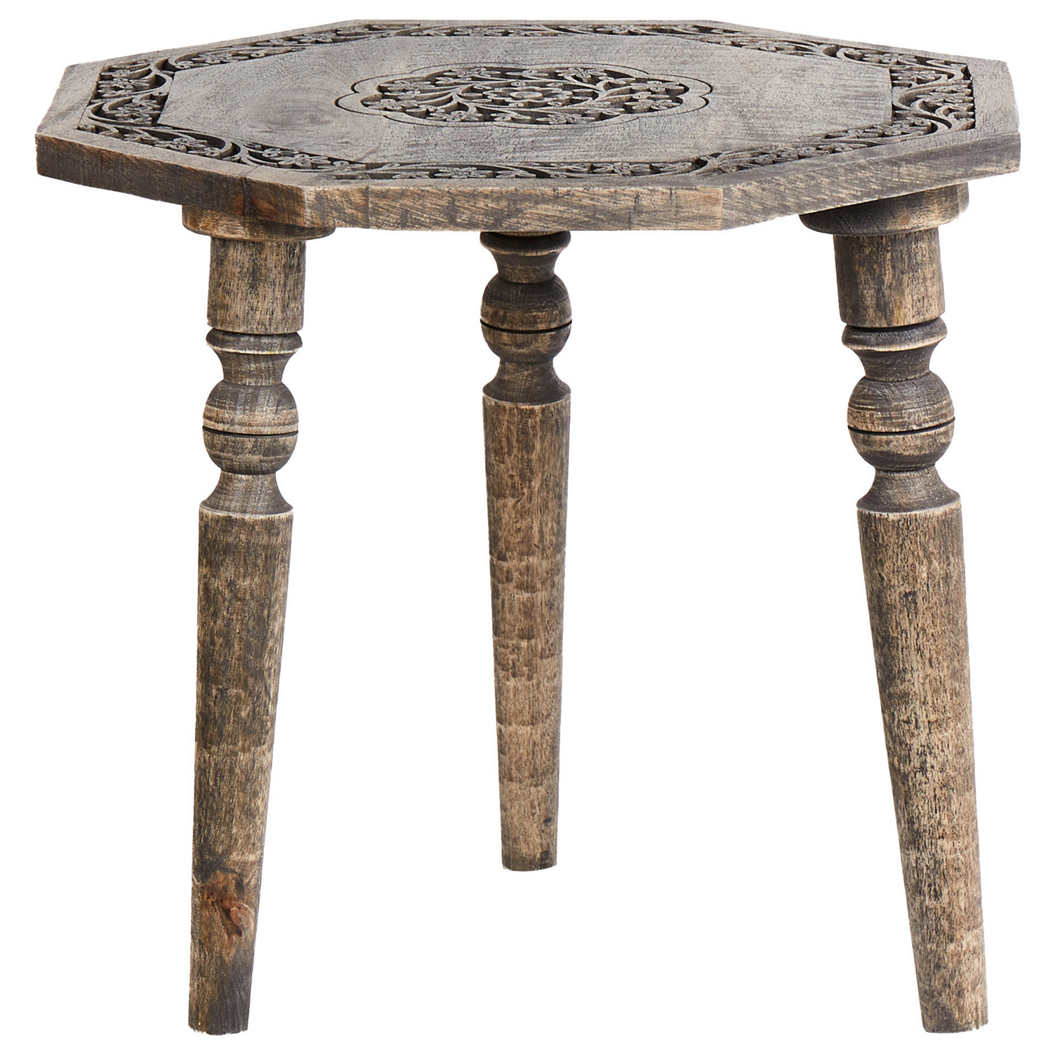 Beliani - WANDILO - Bijzettafel - Donkerbruin - 48 x 48 cm - Mangohout