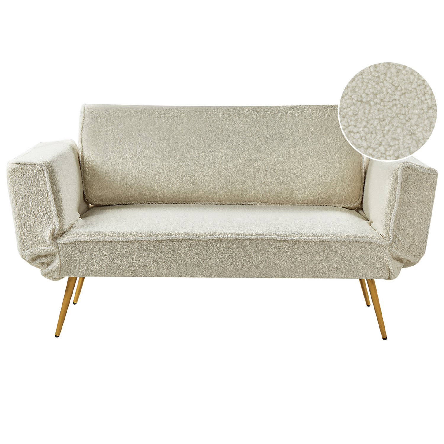 Beliani - SAARELA - Slaapbank - Gebroken wit - Bouclé