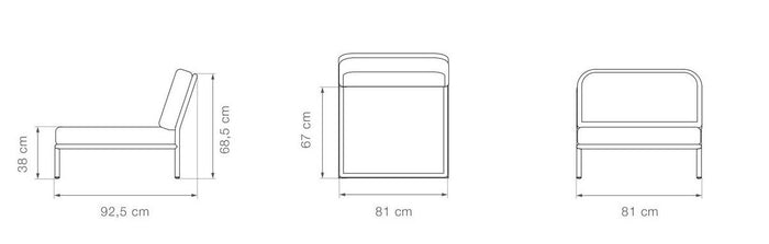 Houe Level2 fauteuil frame wit stof Leaf