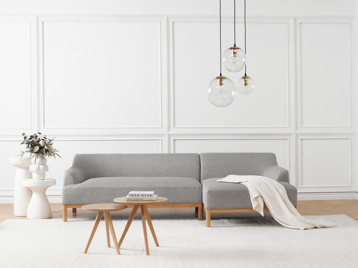 Beliani - SOSJO - Hoekbank - Grijs - Linkszijdig - Polyester