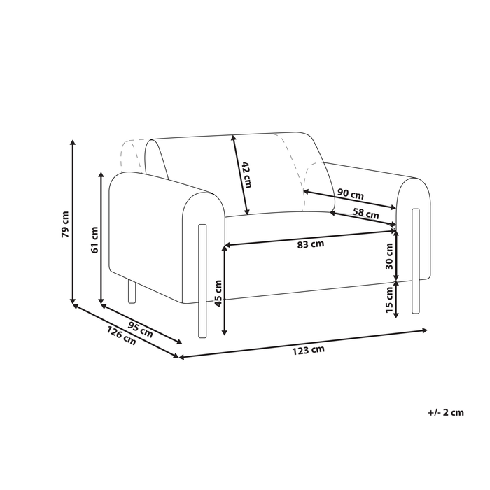 Beliani - ASKIM - Fauteuil - Wit - Bouclé