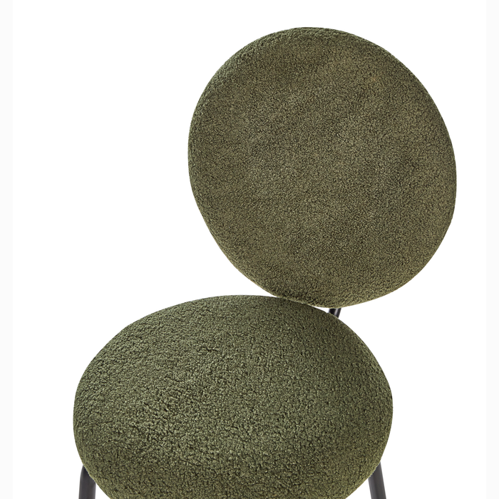 Beliani - EMERY - Barkruk set van 2 - Donkergroen - Bouclé