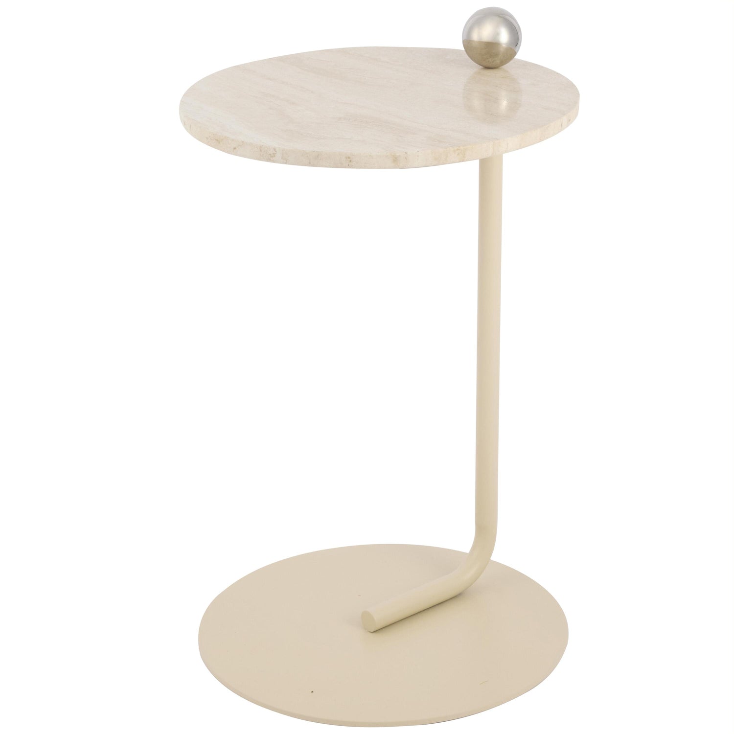 AYTM Castellum bijzettafel Ø40 Sand|Travertine