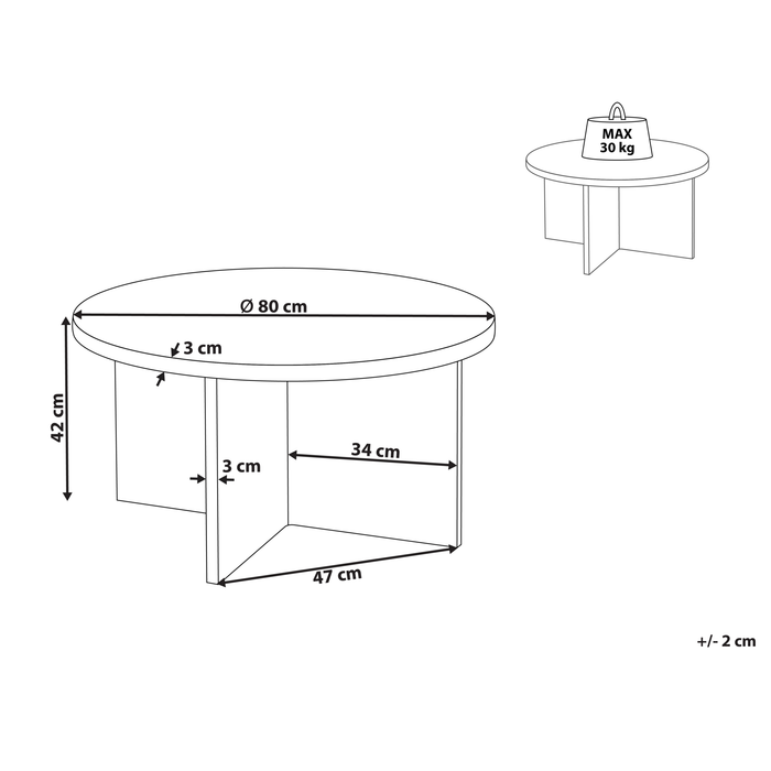 Beliani - STANTON - Salontafel - Lichtbruin - Hout