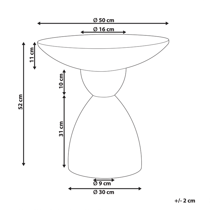 Beliani - CAFFI - Bijzettafel - Gebroken wit - Lichtbeton