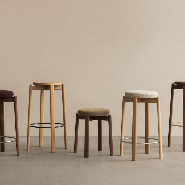 Audo Copenhagen Passage barkruk H75 walnoot|zwart