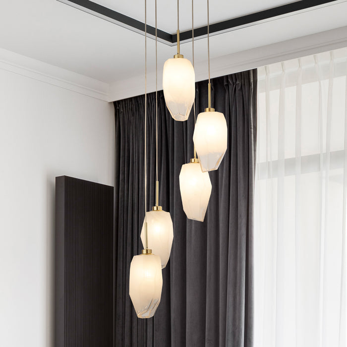 Searchlight Rocky Hanglamp Ø 32 cm - Messing