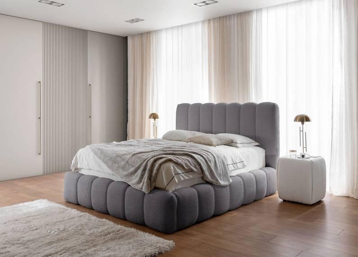 NADUVI Collection Bedframe Chloe bouclé met opbergvak