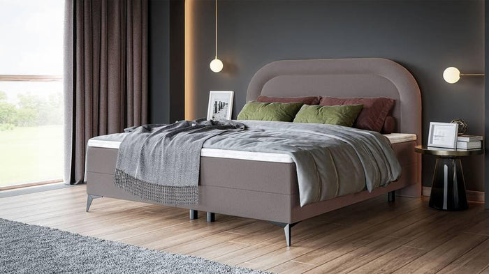 NADUVI Collection Boxspring Lorena chenille inclusief topper 160 x 200