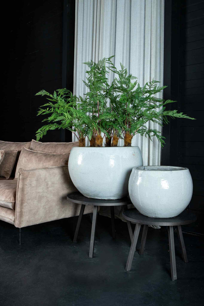 PTMD Rae White ceramic bowl pot round set of 2