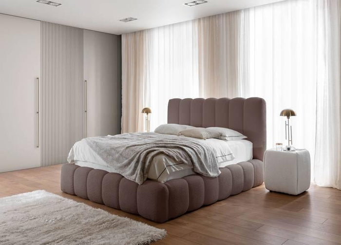 NADUVI Collection Bedframe Chusso bouclé met opbergvak 180 x 200 cm