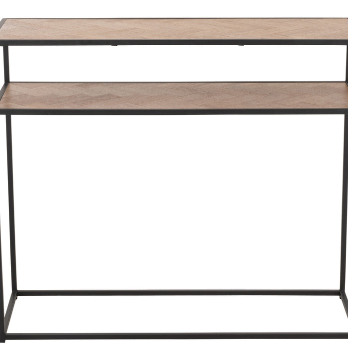 J-Line console Zigzag - hout|metaal - naturel|zwart