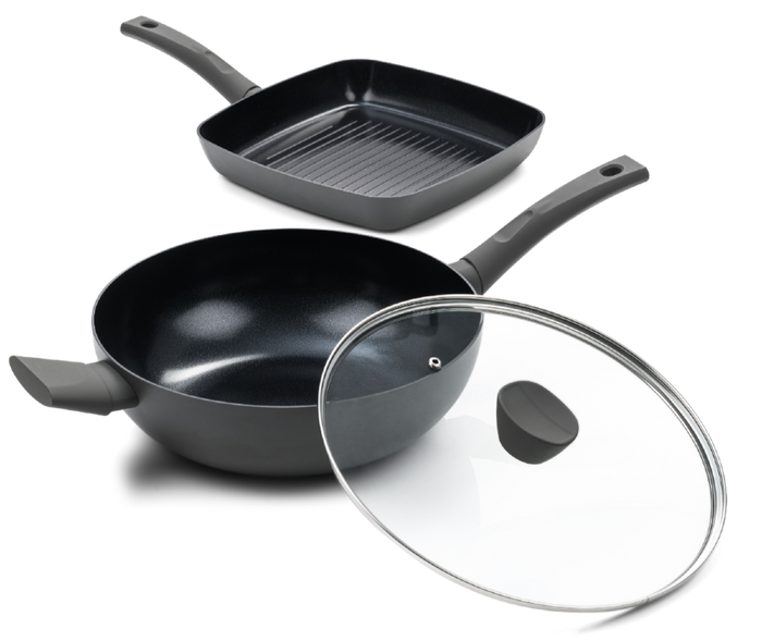 ISENVI Avon Combideal - Grillpan en wokpan met deksel - Ergo