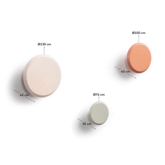 Kave Home - Set van 3 Nadua hangers in massief hout met een naturel,