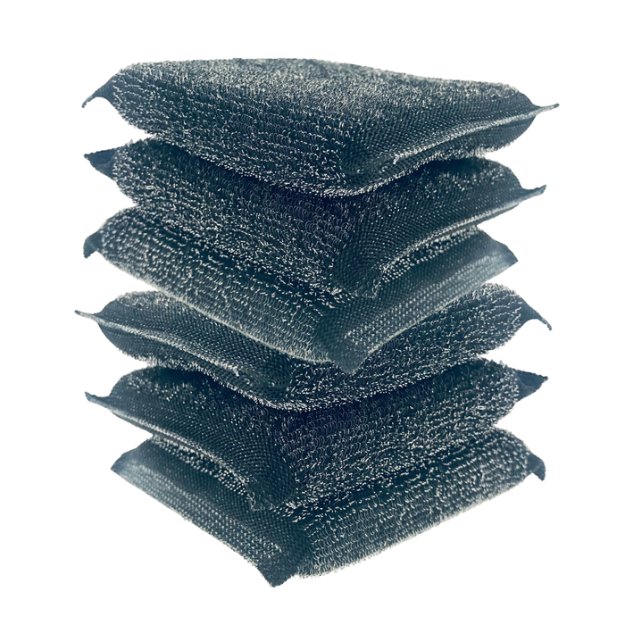 NORDIX Schuurspons RVS 6 stuks Schuursponsjes Schoonmaak Pannenspon...