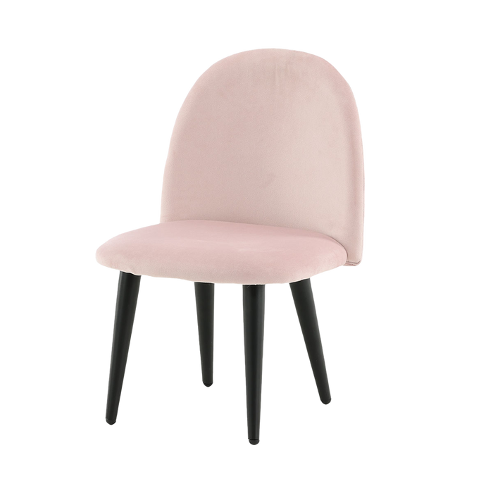 Nest living Britta velvet kinderstoel roze - met zwarte poten