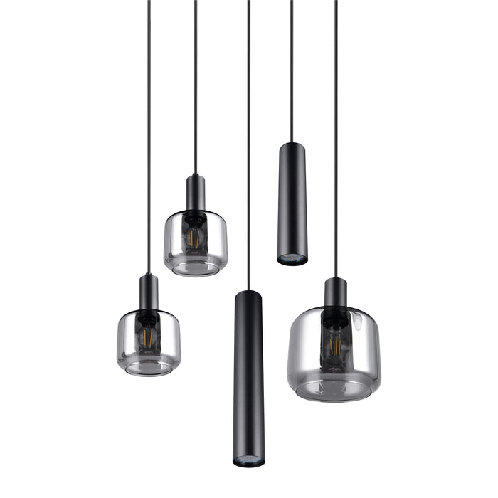 Trio Mataro Hanglamp 5-lichts - Zwart Mat