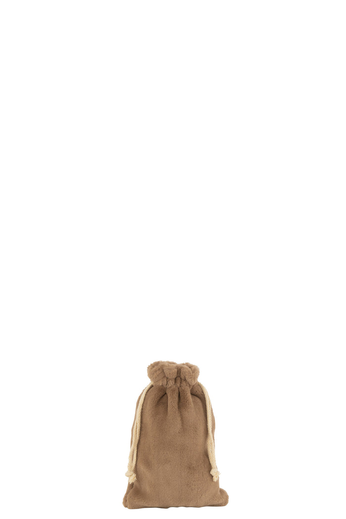 J-Line zak Kerst Zacht - textiel - bruin - small