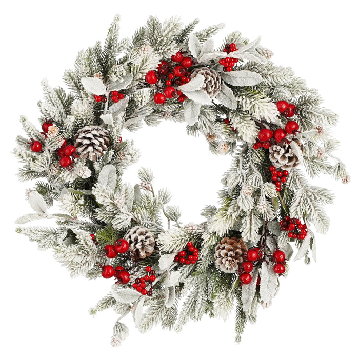 House of Seasons Belfort Kerstkrans - Ø50 cm - Groen