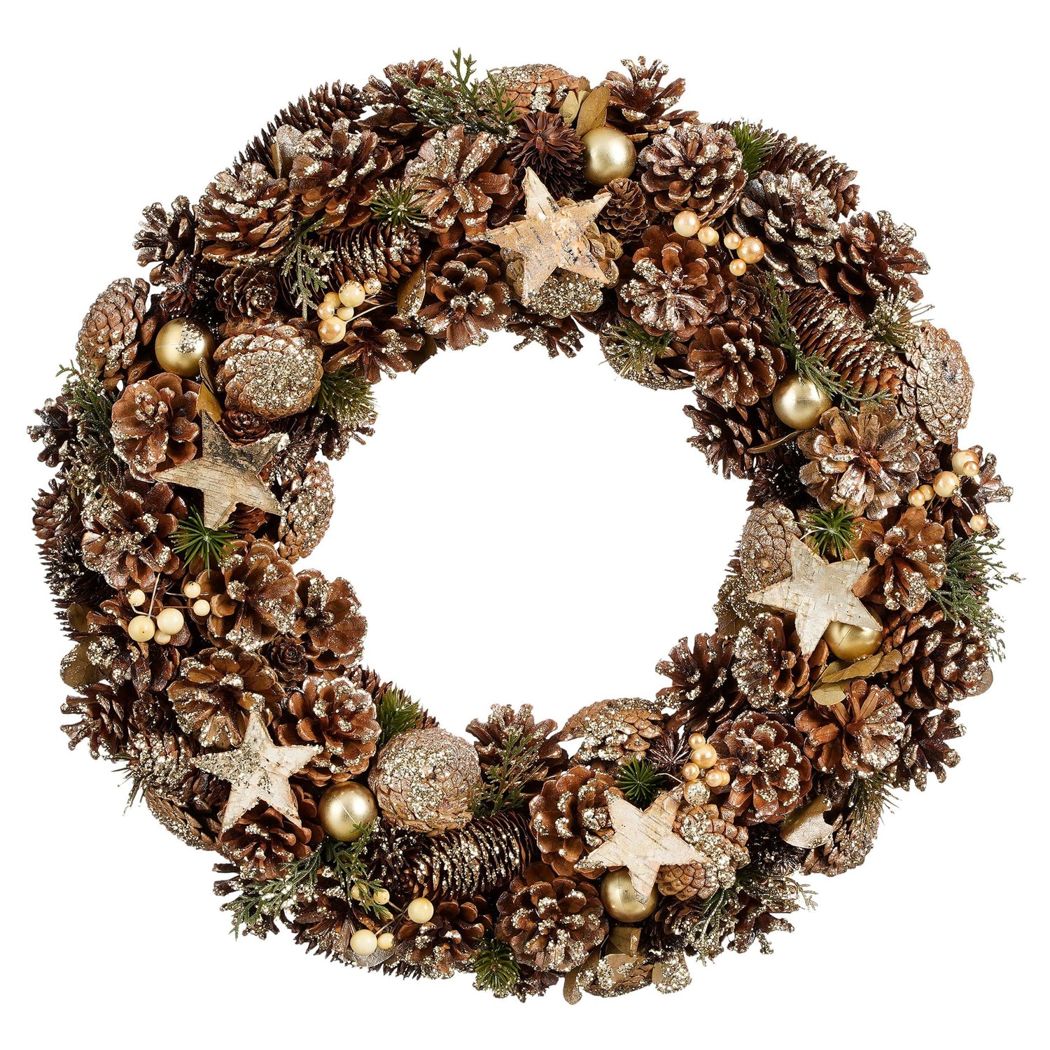 House of Seasons Kerstkrans - Ø50 cm - Bruin