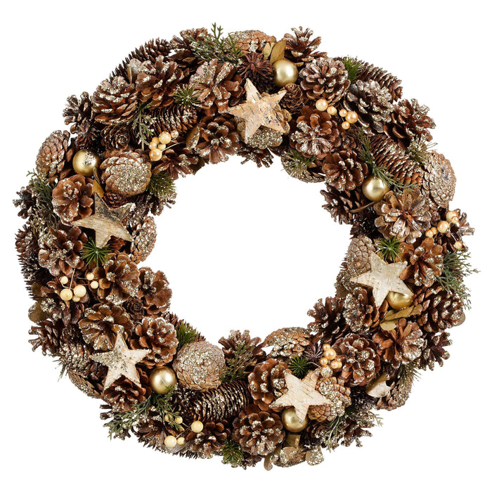 House of Seasons Kerstkrans - Ø50 cm - Bruin